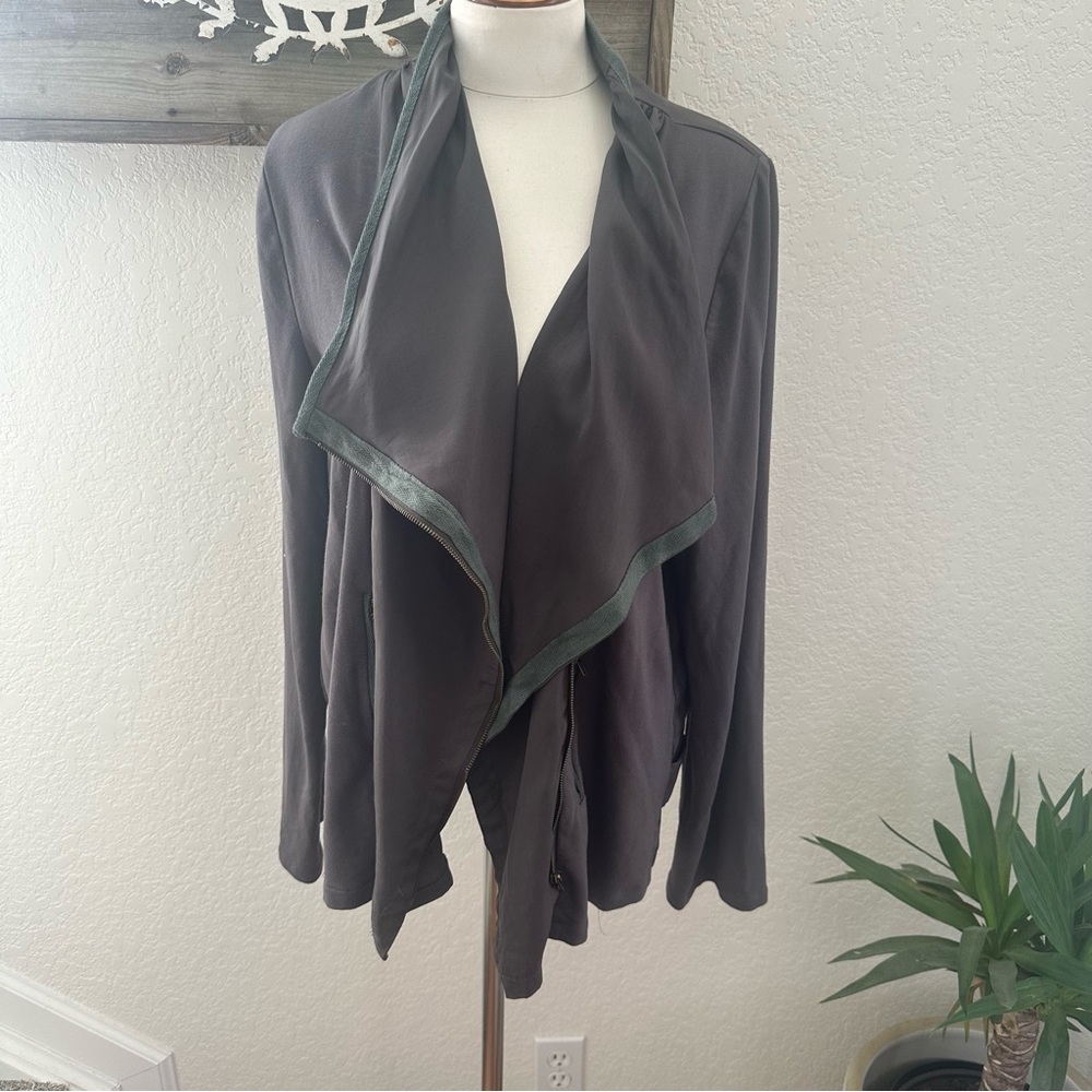 Stitch Fix Market & Spruce Women's Dark Gray Jacket asymmetrical zip XL